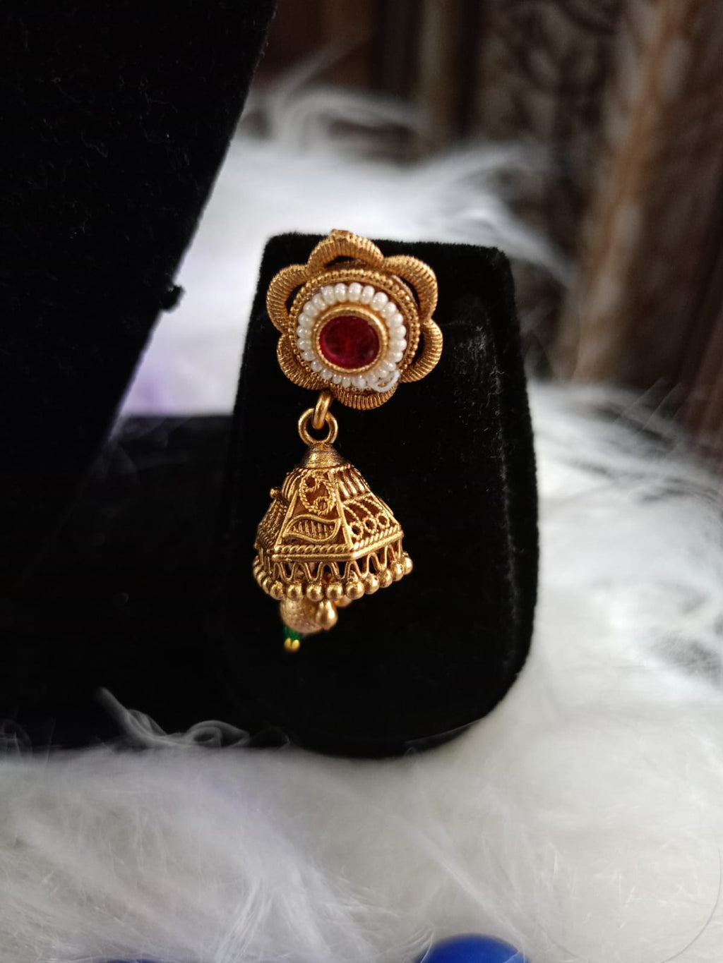 Temple Necklace with Semi Precious Stones