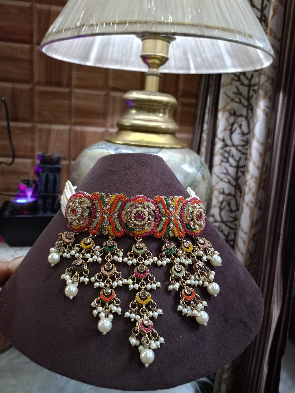 Multi Stones Pakistani style Chokar set