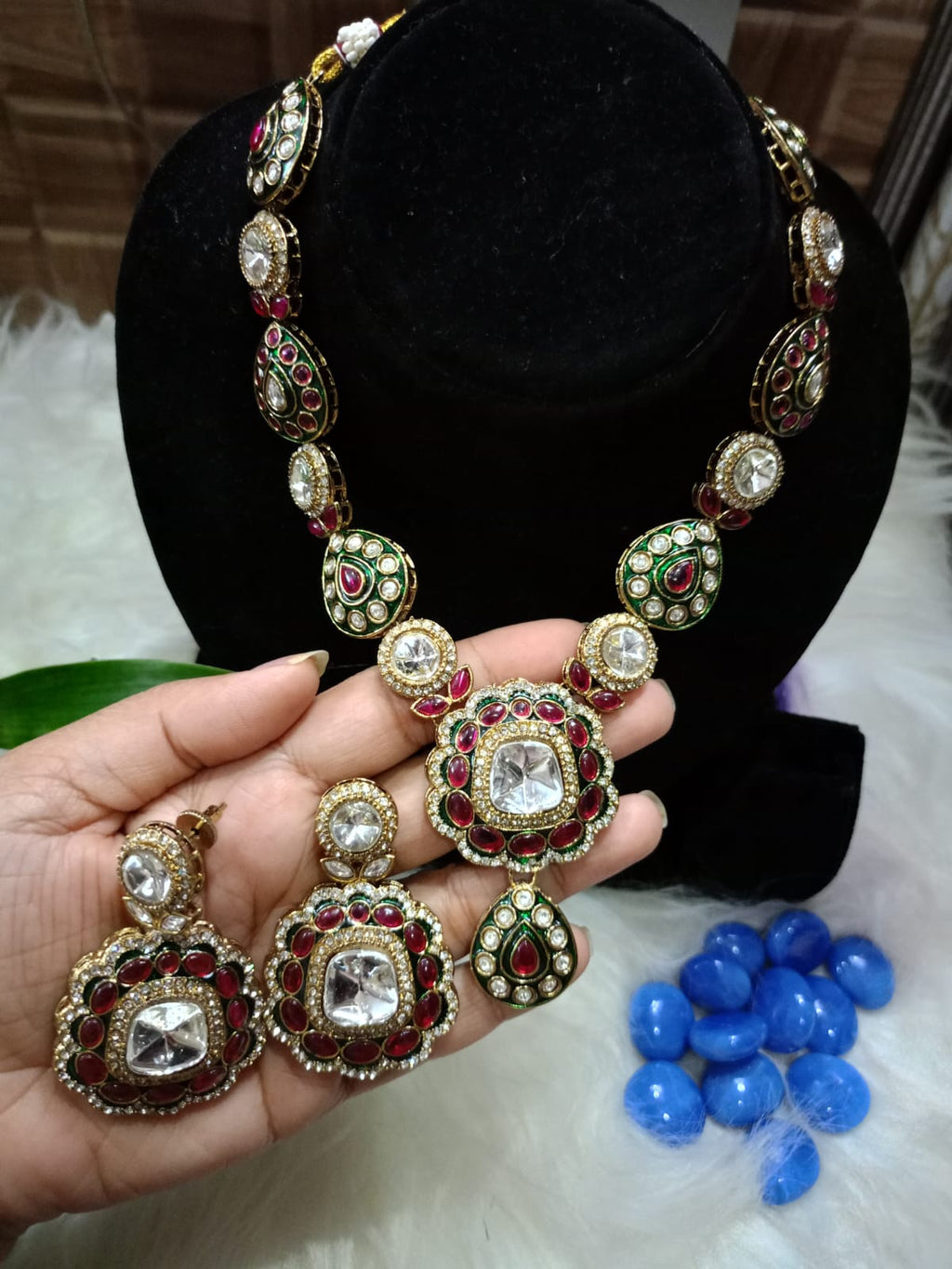 Hand Crafted High Quality Kundan Polki Necklace