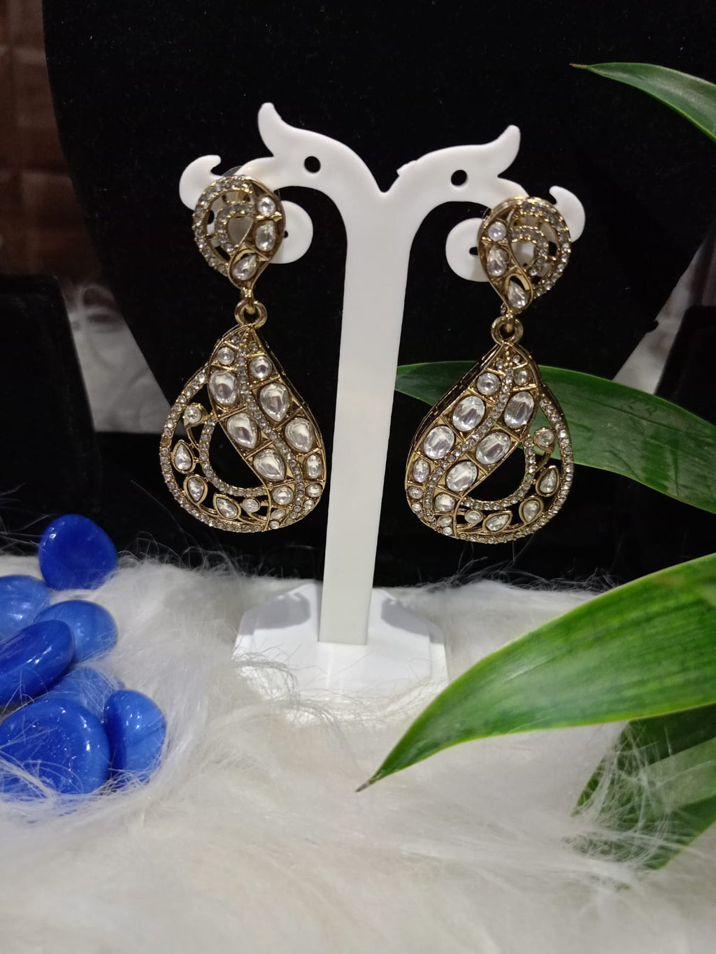 Golden Kundan Earrings
