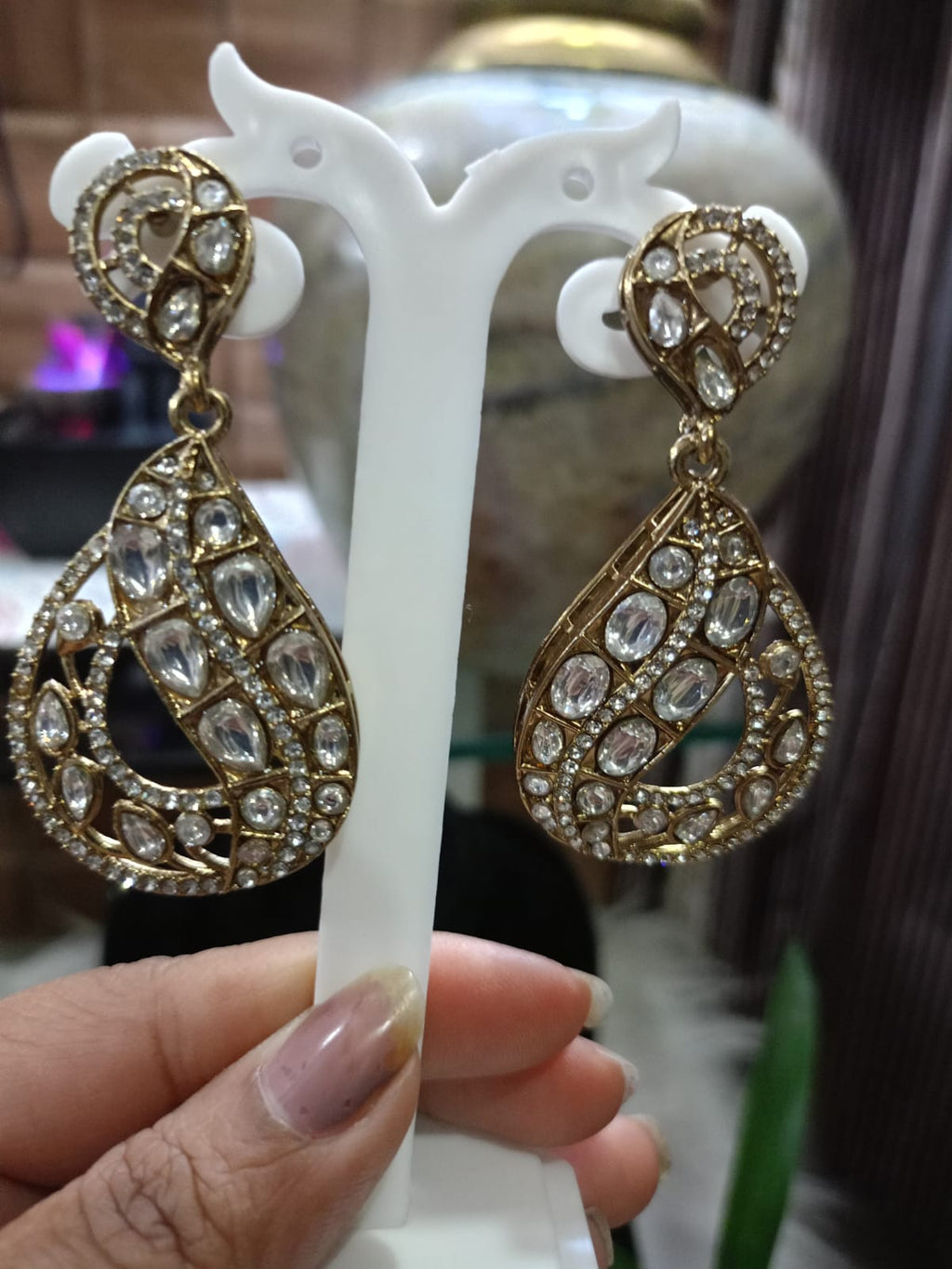 Golden Kundan Earrings