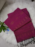Handwoven  Exclusive Linen Jamdani Saree - Jamuni