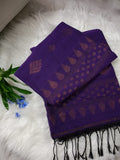 Handwoven  Exclusive Linen Jamdani Saree - Purple