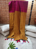 Pink and Beige Cotton Saree